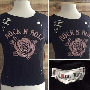 Local Lab Women’s Graphic Tee Distressed Size L